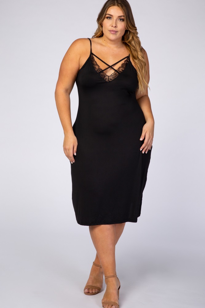 black thin strap dress
