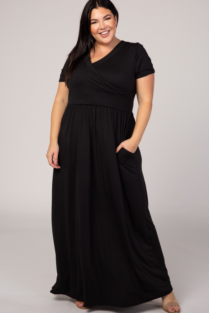 plus wrap maxi dress