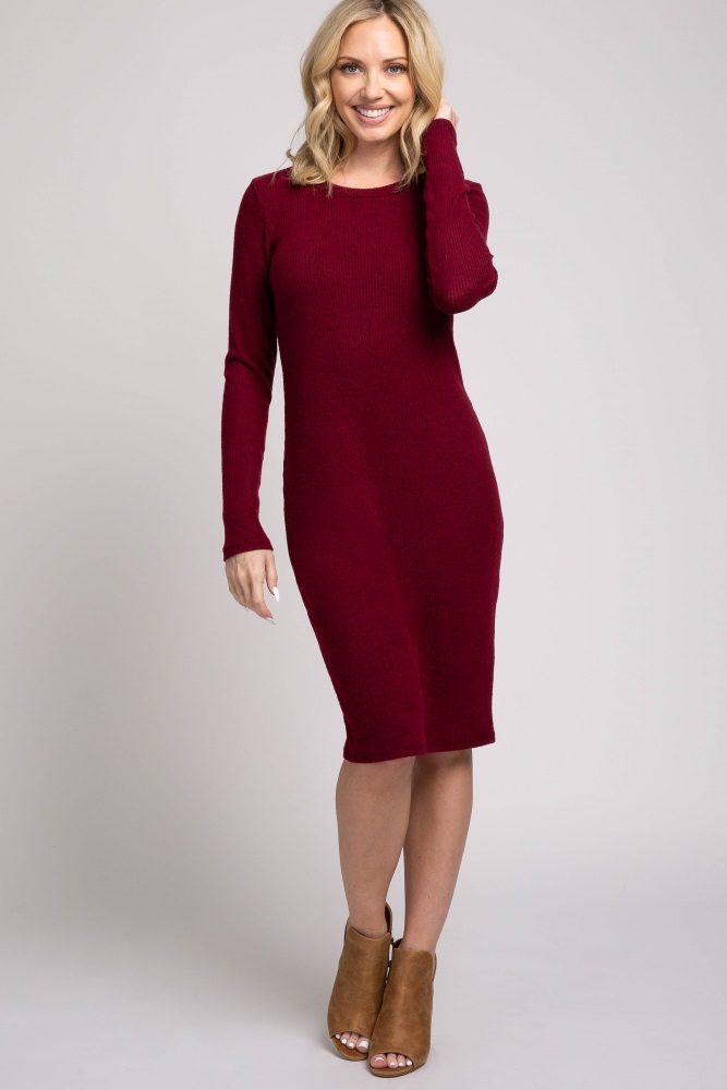 red maternity sweater dress
