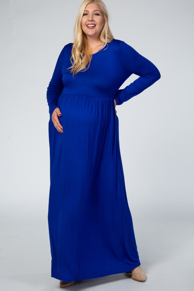 Royal Blue Maxi Maternity Dress Best ...