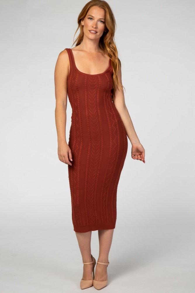 cable knit midi dress