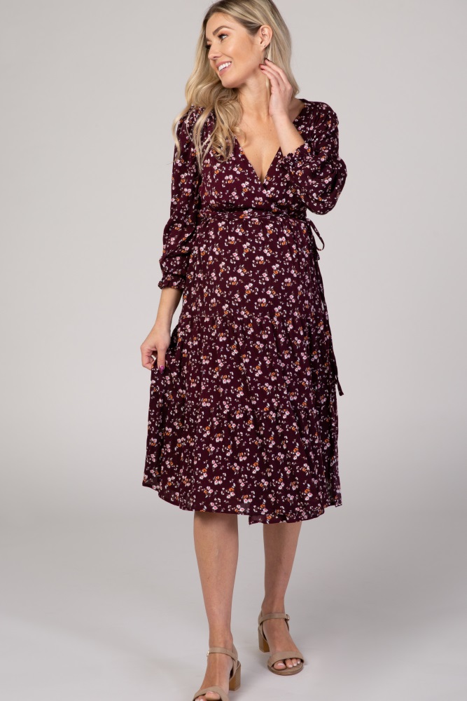 plum wrap dress