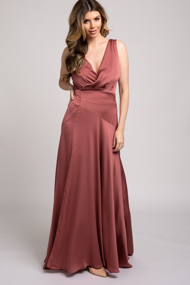 mauve wrap maxi dress