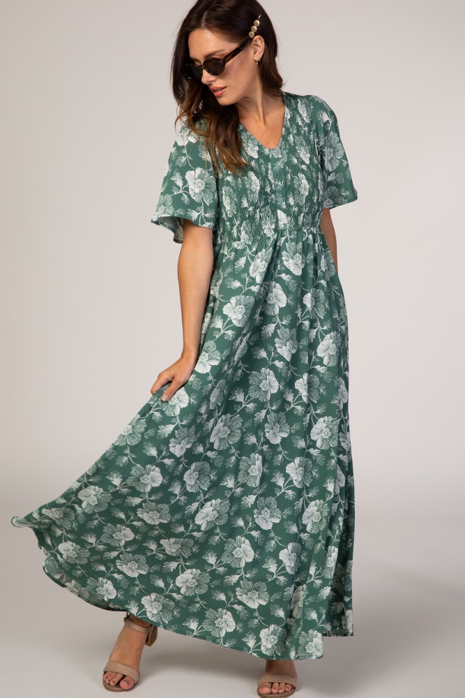 Maxi Green Floral Dress Hot Sale, UP TO 63% OFF | www 