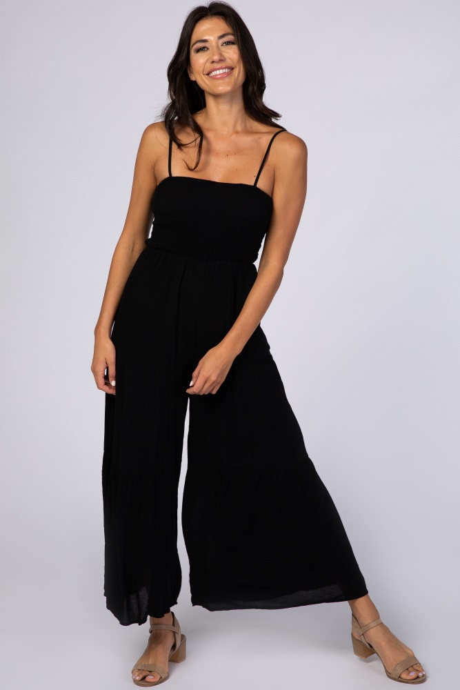 black thin strap jumpsuit