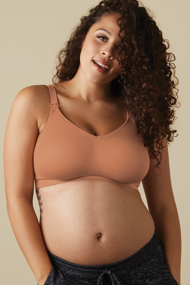 Beige Seamless Wrap Front Maternity/Nursing Bra– PinkBlush