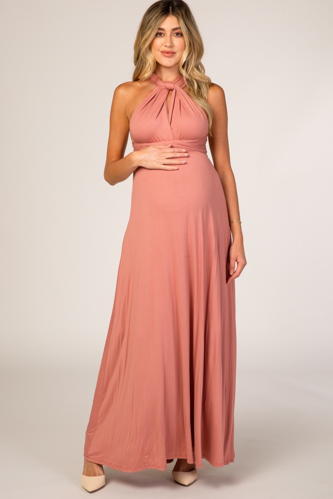 peach maxi dress