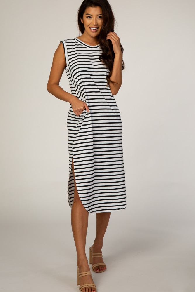 striped midi tank dress