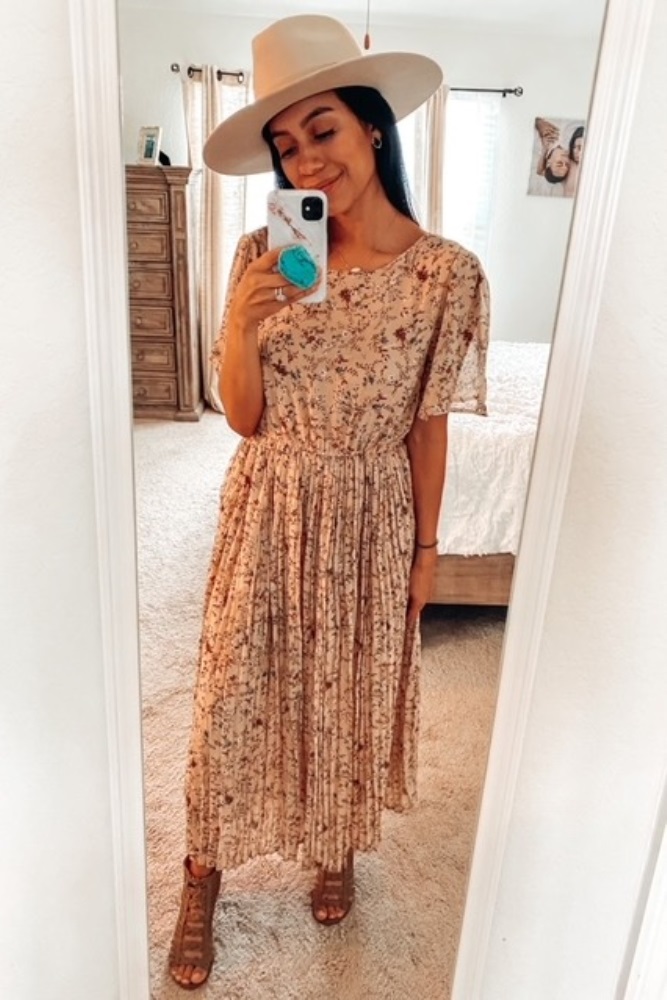 pleated chiffon midi dress Pleated chiffon midi dress | RS15873