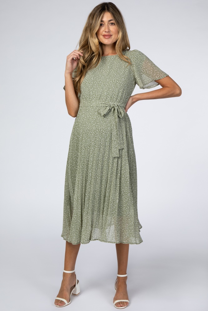 Sage Ruched Wrap Tulip Hem Fitted Maternity/Nursing Dress– PinkBlush