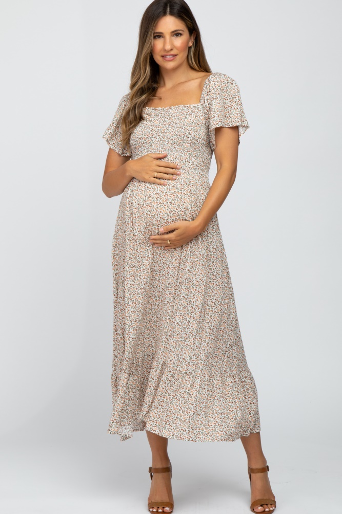Bump Shoot - Light Pink Floral Maternity Long Sleeve Maxi – Reclaim  Maternity Baby Kids