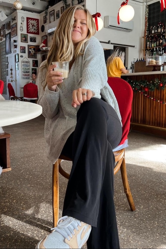 White Speckled Oversized Sweater