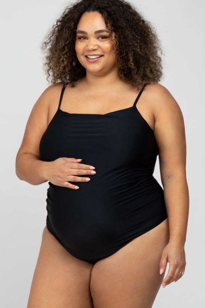 Adisputent Maternity Swimsuits V Neck Ruffled Monokini Plus Size Lace Up  Swimwear One Piece Bathing Suits for Pregnant Women