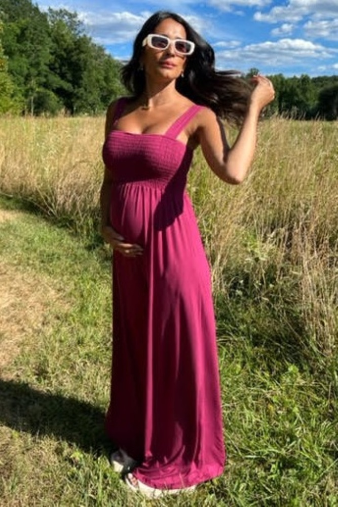 Magenta Sleeveless Wide Leg Maternity Jumpsuit