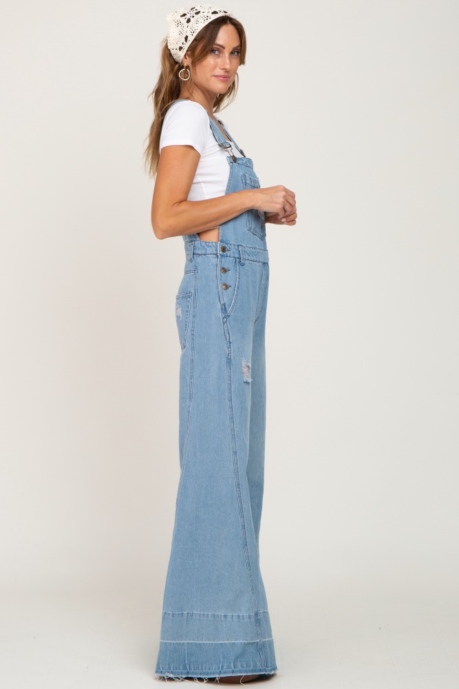 Black Gauze Wide Leg Button Front Overalls– PinkBlush