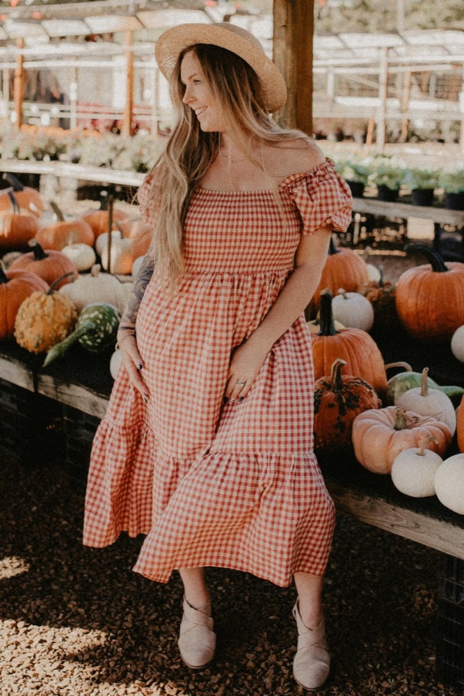 fit & flare lightweight smocked gingham midi dress Sleeveless V Neck Taffeta Midi Cocktail Dress | Fit and FlareGown main image 1