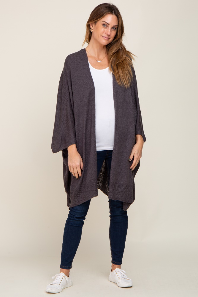 charcoal knit open front cardigan