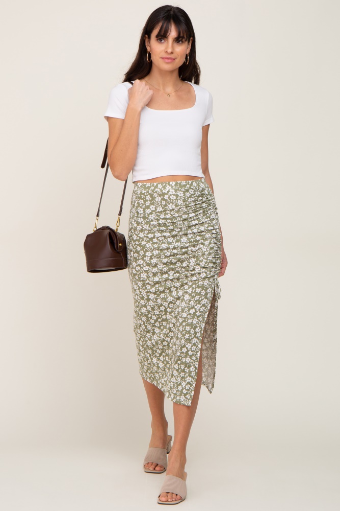 Sage Floral Tiered Maxi Skirt– PinkBlush