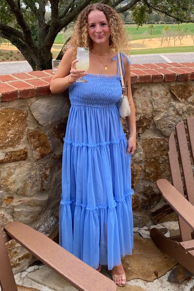 knee length dresses for ladies Haddie Smocked Midi Dress main image 0
