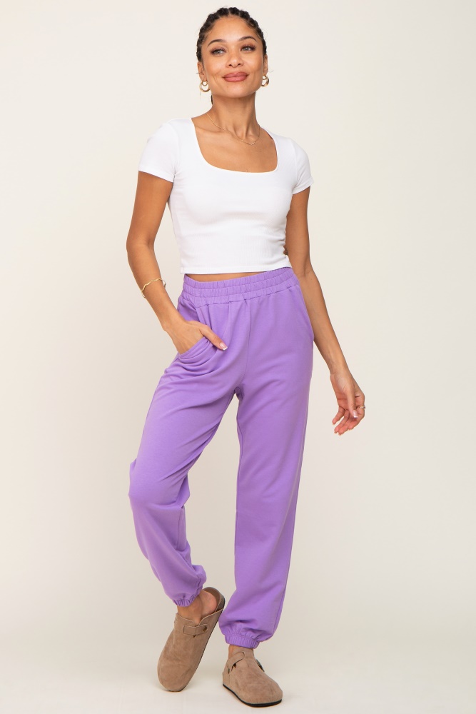 Lavender Drawstring Wide Leg Pants– PinkBlush