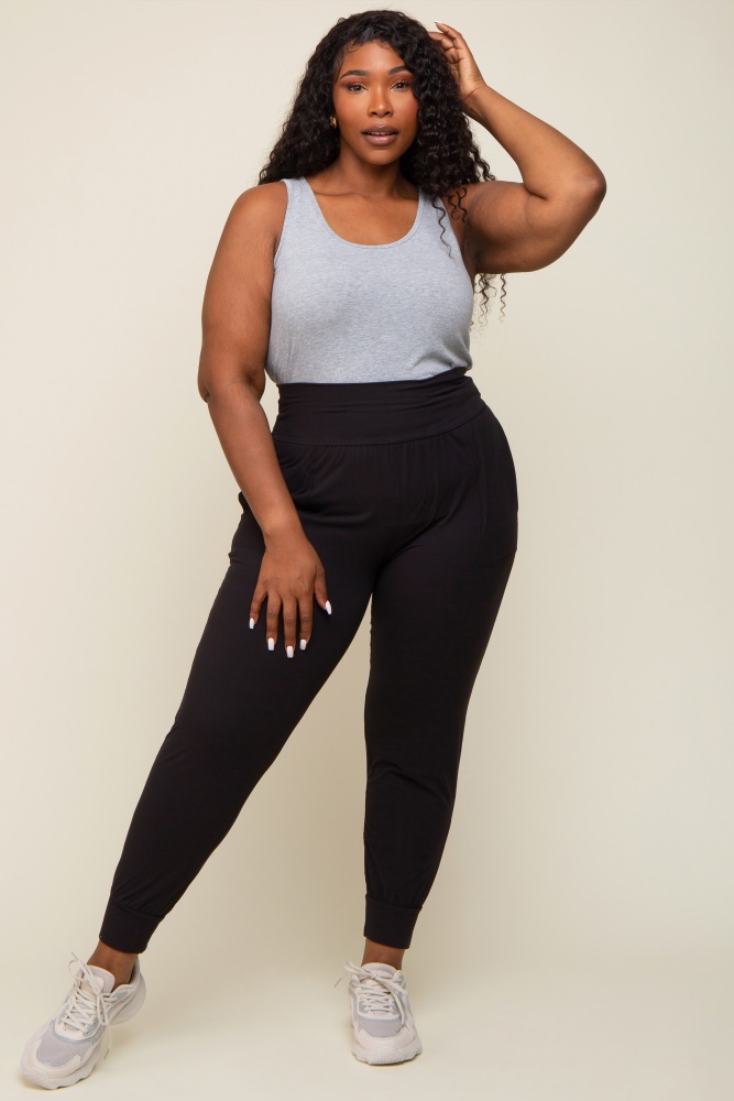 Women's Plus Size Knit Mid-Rise Jogger Pants - Ghana