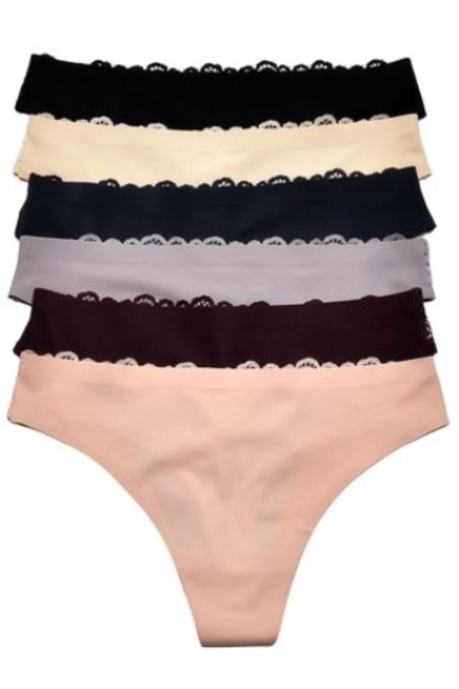 Multi-Color Ribbed Seamless Maternity Thong Underwear Set