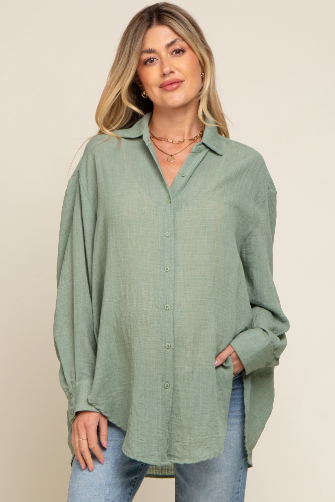 boohoo Maternity Flannel Ruched Sleeve Denim Shirt Jacket - ShopStyle
