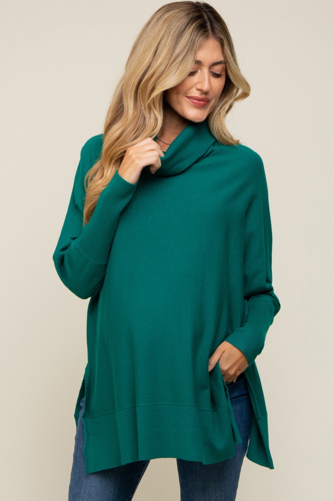 Emerald green cowl neck on sale sweater