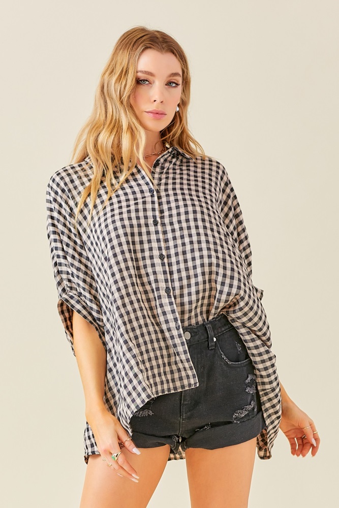 Maternity Blouse with Ruffle Trim Fringe - Maternity Shirt Tops for Women -  Blouses Work Shirts