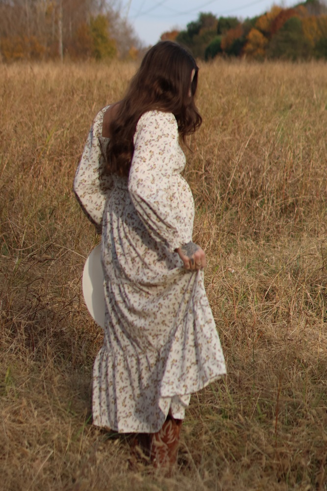 knee length dresses for ladies FREE PEOPLE Morning Glory Maxi Dress Blue main image 0