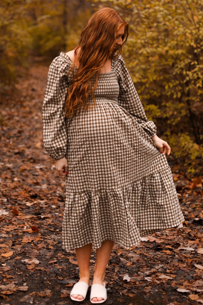 brown gingham maternity dress Classy Vintage Princess Burgundy Velvet Long Prom Dress main image 1