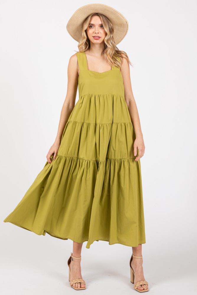 lime tiered maxi dress