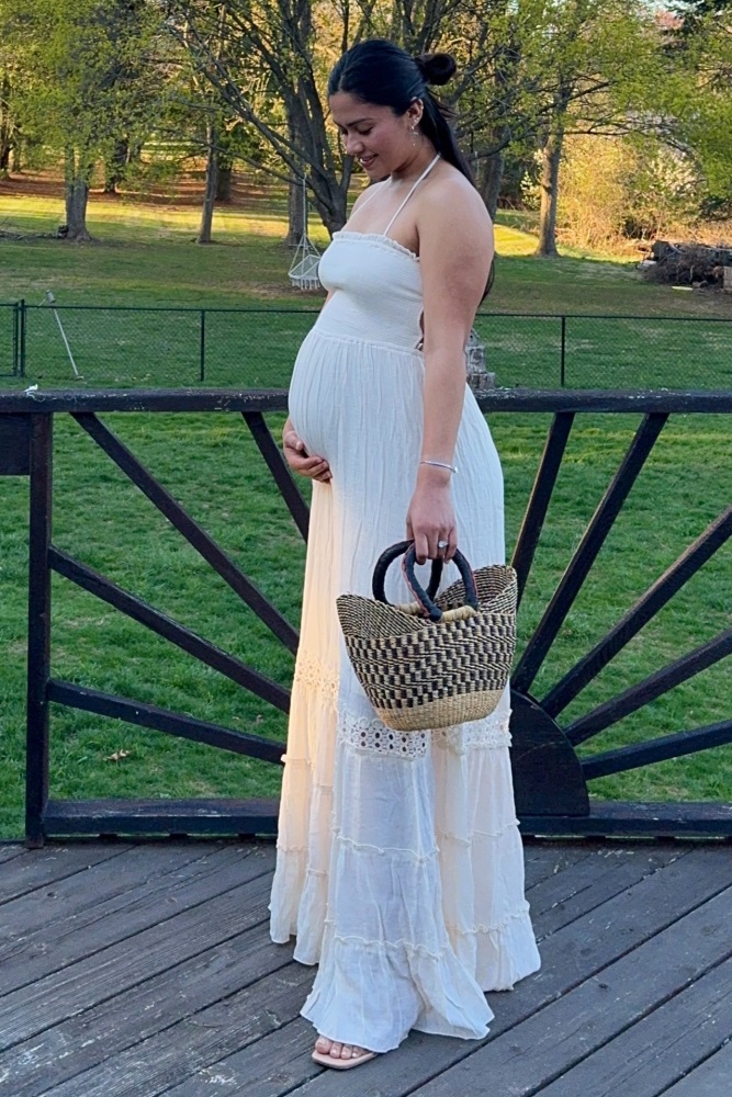 sachin and babi light blue dress Maternity Wedding Dresses: 18 Looks For Mom's + Faqs main image 0