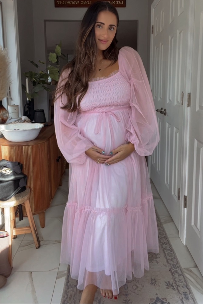 pink blush plus size maternity dresses PinkBlush Pink Off Shoulder Maternity Maxi Dress