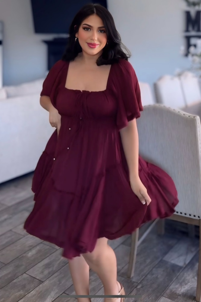 burgundy ruched mini dress Burgundy High Neck Ruched Draped Mini Dress