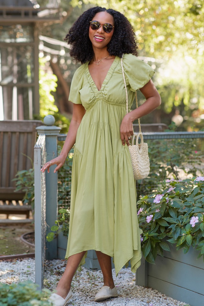 green spring dress