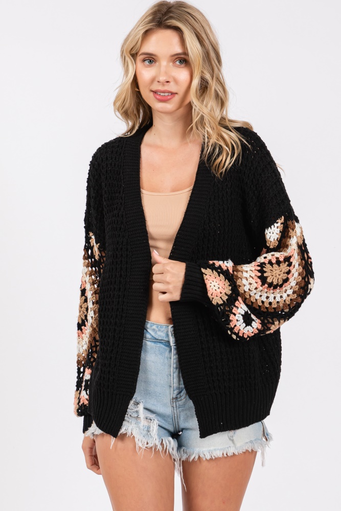 トップス PERVERZE Crash Wide Knit Cardigan BLK PERVERZE Crash Two-way Knit Cardigan（perverze Wide Crash