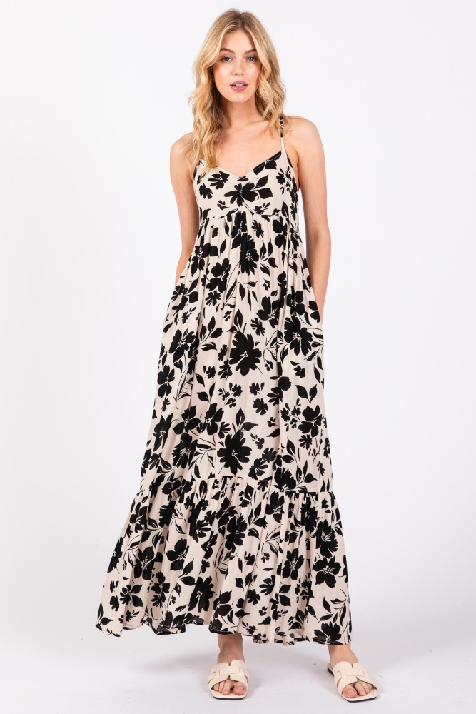 black floral maxi dress