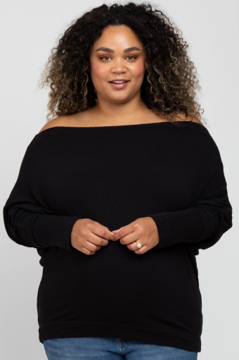 Plus Size Maternity Off-Shoulder Tops 