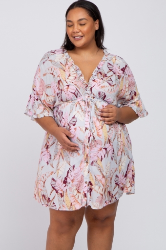 Plus Size Maternity Floral Dresses 