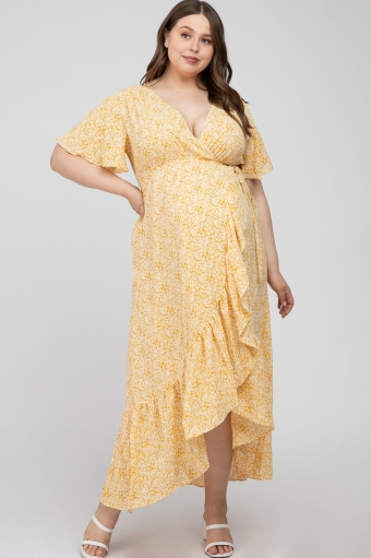 Plus Sizes and Maternity Plus Sizes Scoop Neck Tiered Midi Dress