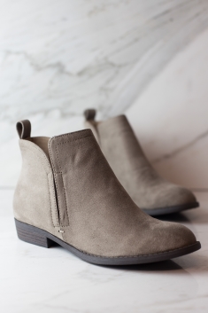 taupe ankle boots low heel