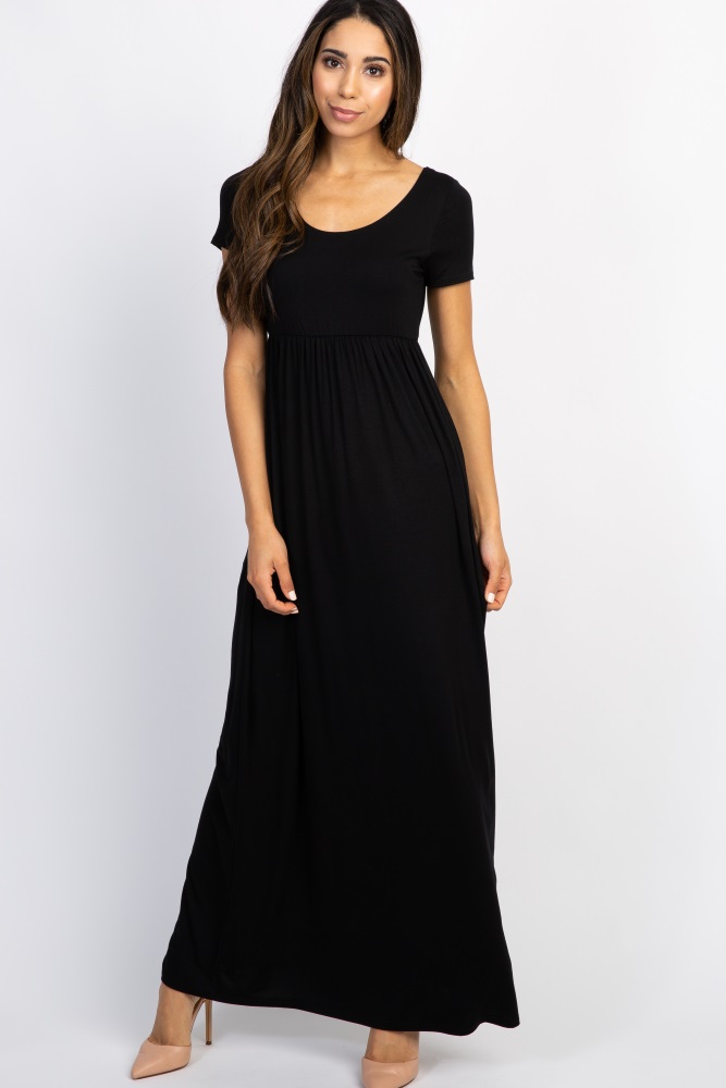 short black maxi dress