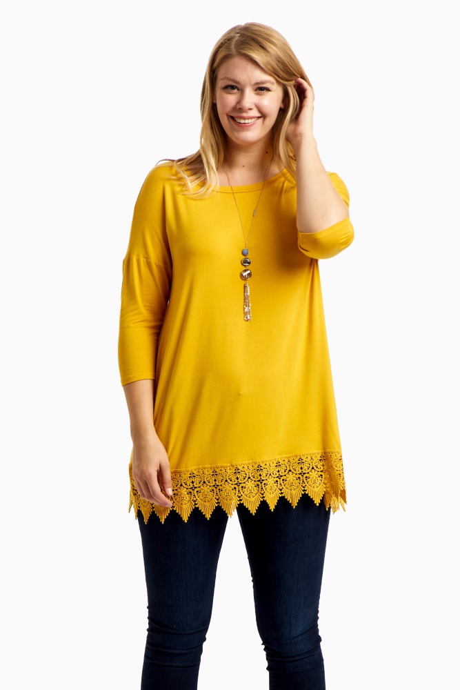 mustard yellow top plus size