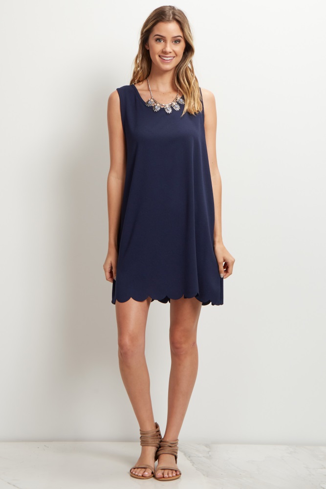 navy scalloped dress