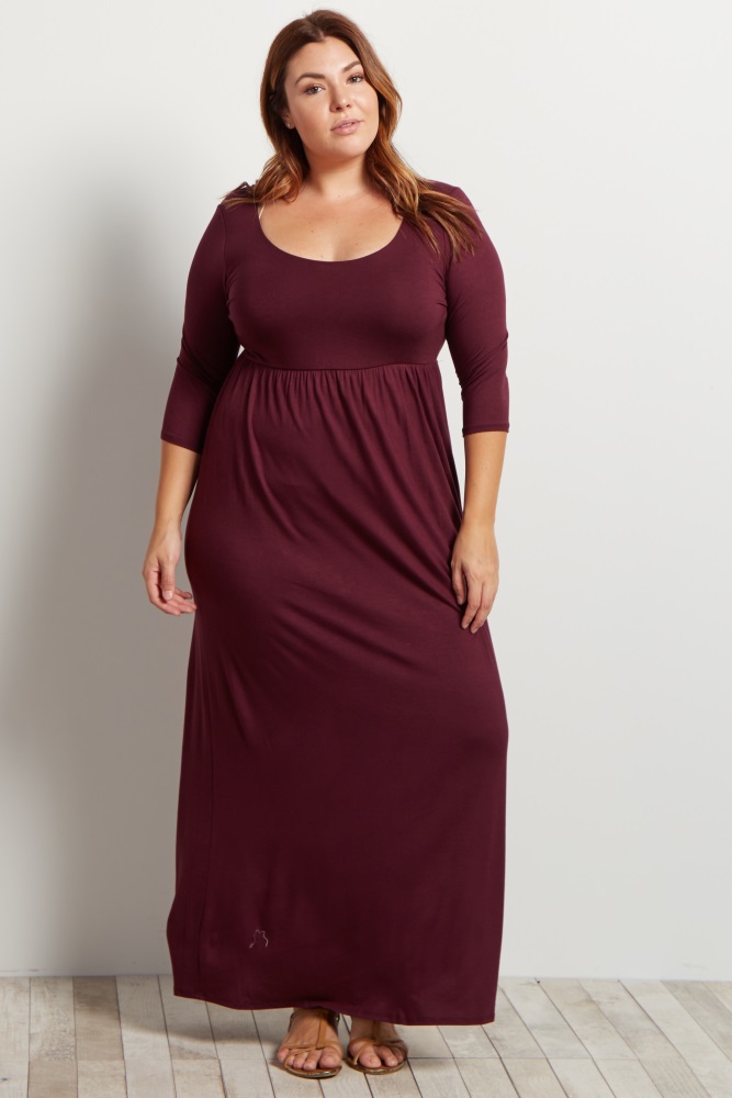 burgundy maxi dress plus size