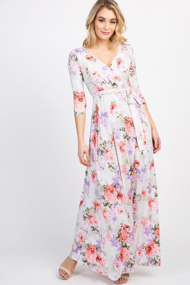 White And Floral Maxi Dress Cheap Sale ...