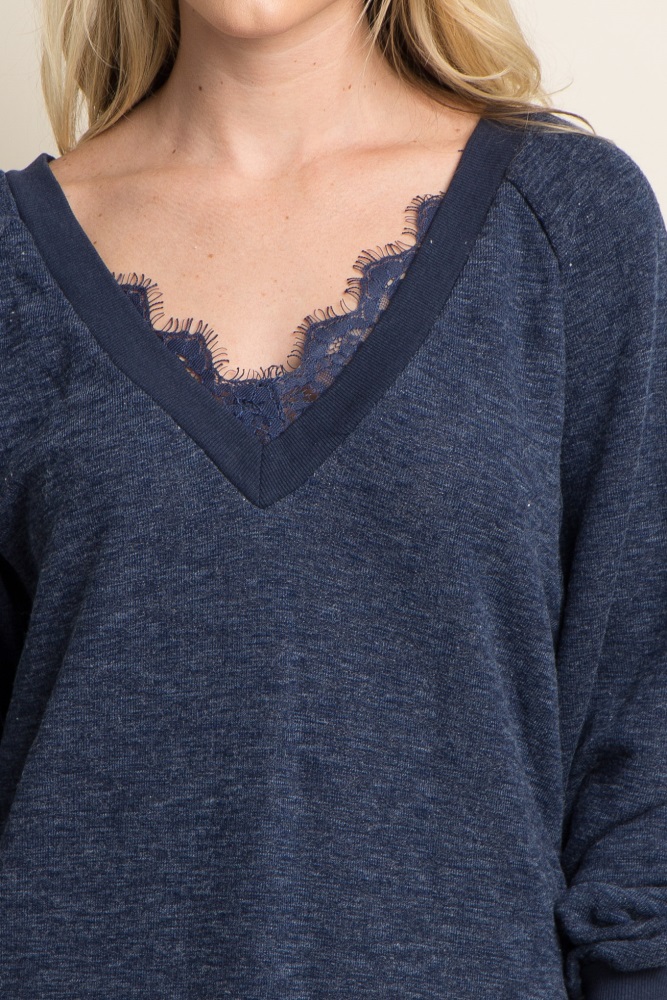 sweater dress with lace trim