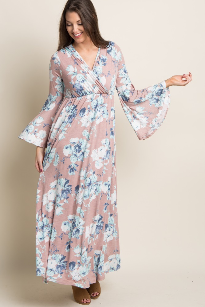 maxi dresses with bell sleeves