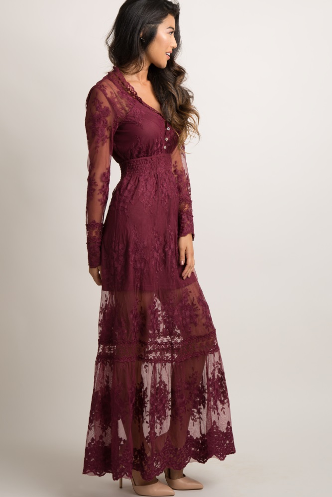 burgundy lace maxi romper